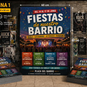 Flyer DINA 1 60x80 cm impresión offset a todo color para carteles publicitarios y eventos