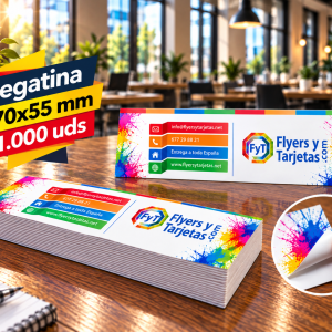 Pegatina publicitaria papel (170x55mm) 1000uds