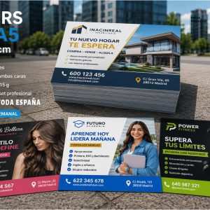 Flyer DINA 5 15x20 cm impresión offset a todo color para carteles publicitarios y evento