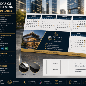 Calendario de sobremesa 1000uds
