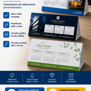 Calendarios de sobremesa personalizados